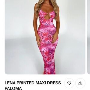 Lena Printed Maxi Dress - Pink